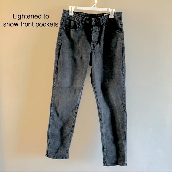 Demin & Co. Black 4 button down fly jeans. Relaxed straight jeans. Sz 12-14 - Picture 3 of 12